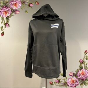 Rothco charcoal Hoodie with American‎ Flag Patch